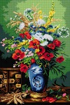 Kanwa z nadrukiem A. J. Kreyder - Martwa natura z polnymi kwiatami