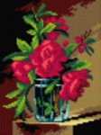 Schemat do haftu Elise Bruyere - Kwiaty granatu w szklanym wazonie