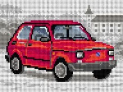 Kanwa z nadrukiem Zabytkowy samochód - Fiat 126P