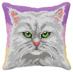 Zestaw do haftu krzyżykowego poduszka – Kot perski