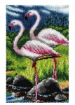 Zestaw latch - hook dywanik -  Flamingi