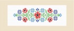 Schemat do haftu krzyżykowego bieżnik - Kwiaty polne