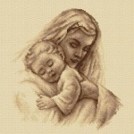 Kanwa z nadrukiem Matka z dzieckiem