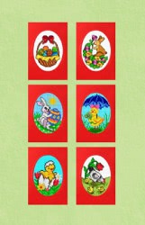 6 schematów do haftu Kartki Wielkanocne