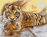 Kanwa z nadrukiem Tygrys u wodopoju