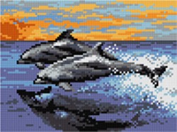 Kanwa z nadrukiem Delfiny