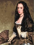Kanwa z nadrukiem D. Velazquez - Kobieta z wachlarzem