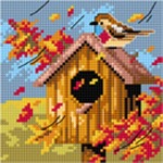 Kanwa z nadrukiem Jesień - Karmik dla ptaków