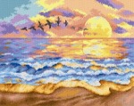 Kanwa z nadrukiem Zachód słońca na plaży