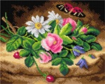 Schemat do haftu Josef Lauer - Martwa natura z kwiatami
