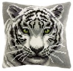 Zestaw do haftu krzyżykowego poduszka – Biały tygrys