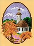 Schemat do haftu Kościółek - Jesień