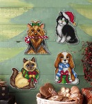 Zestaw do haftu krzyżykowego Ozdoba Bożonarodzeniowa Świąteczne zwierzaki