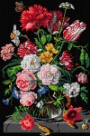 Schemat do haftu J.D. de Heem - Kwiaty w szklanym wazonie